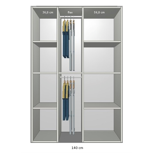 Billede af Inventar fra bredde 120 cm til 140 cm Model B